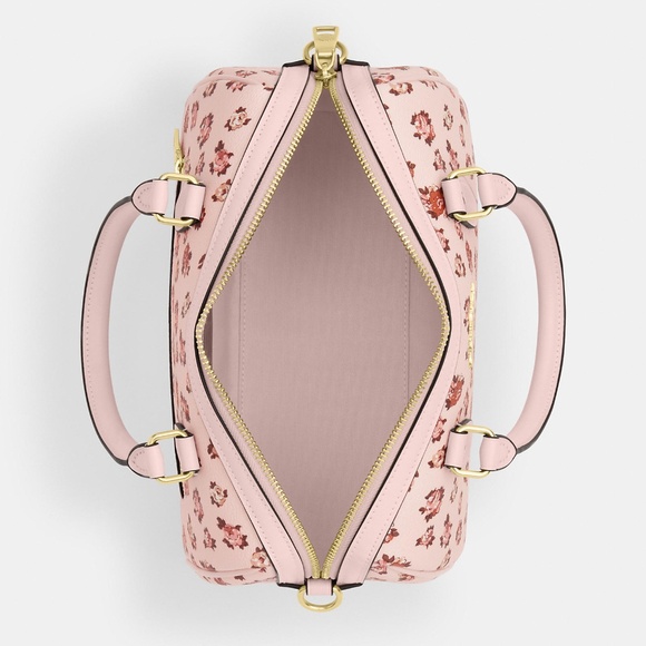 Coach Rowan Satchel Rose Print With Cherry Bag Charm And Off-Brand Duster NWT - Picture 4 of 15